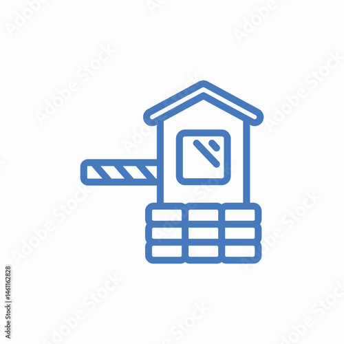 guard tower gate icon sign vector