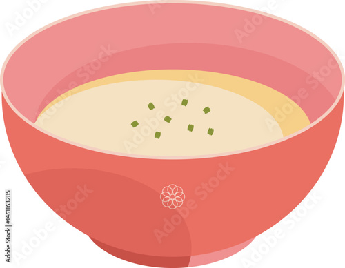 Delicious warm cream soup vector asset food illustration for food menu or poster.