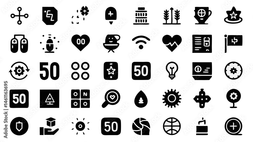 Fototapeta premium Set from the Series User Interface Editable Stroke Focused on Practical Solutions and Elegant Visuals for Enhancing the User Experience in Digital Platforms and Interactive Designs