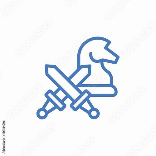 knight sword shield icon sign vector