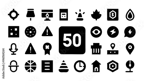 Set of conceptual vector icons in flat line style ideal for branding, marketing, and visual communication