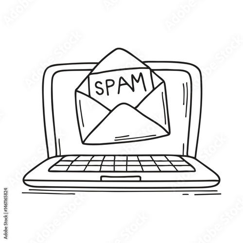 A spam alert popping up on a laptop screen