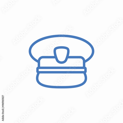 military cap icon sign vector