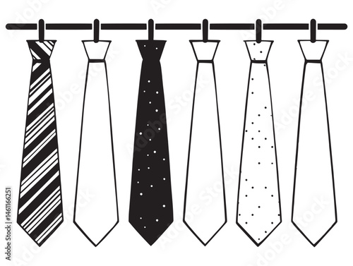 Minimalist silk tie outline illustration for menswear style visuals