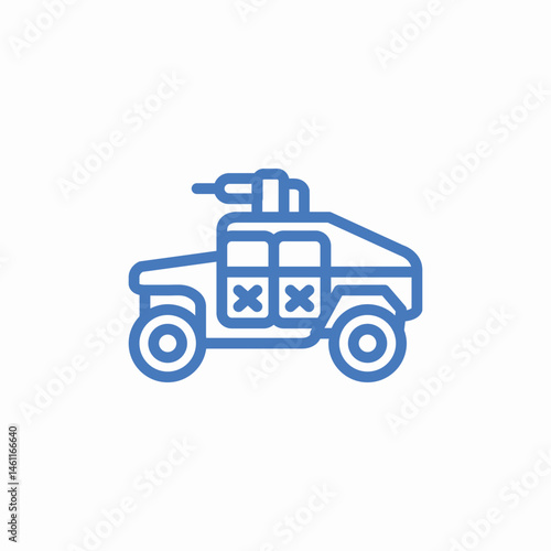 military vehicle armor icon sign vector