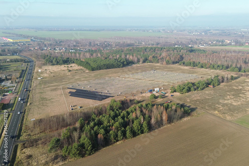 Modern solar power station development outdoors