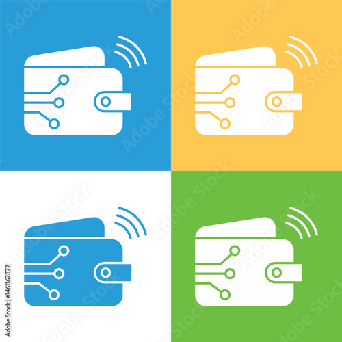 digital wallet sign symbol vector flat icon