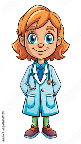 Vector illustration of a Friendly doctor character illustration.