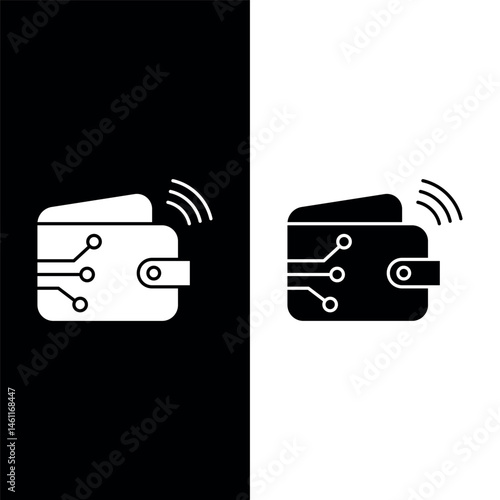 digital wallet sign symbol vector flat icon