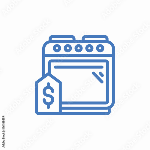 oven dollar icon sign vector