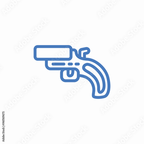 pistol handgun weapon icon sign vector