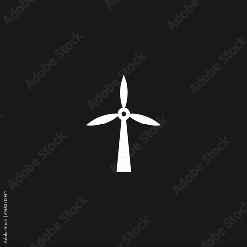 Windmill icon logo flat vector design