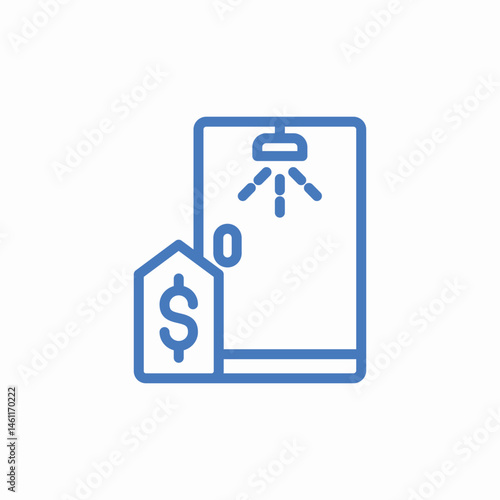 price tag shower icon sign vector