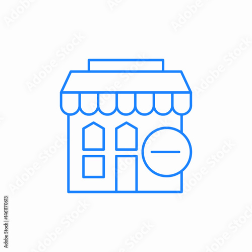 remove shop store icon sign vector