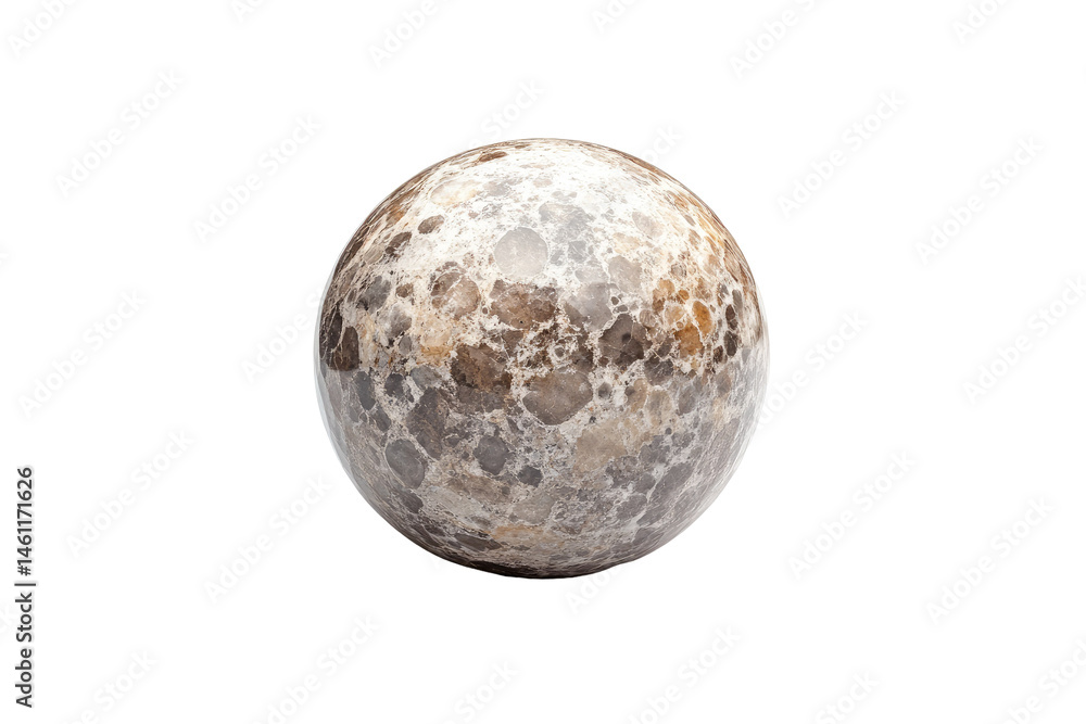 Polished sphere, mottled stone texture Polished sphere, mottled stone texture