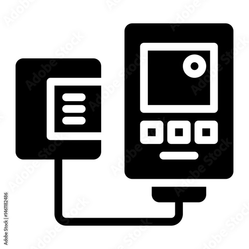 blood pressure meter. his is a vector single icon with a solid style. Suitable for any purpose, such as website design, mobile app design, logo design, pattern design, etc.