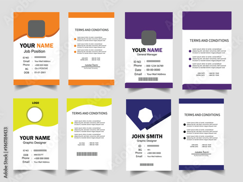 ID card design bundle, Simple business Id card design template, school and Employee ID Card Design Template, Unique, corporate, Abstract professional id card design