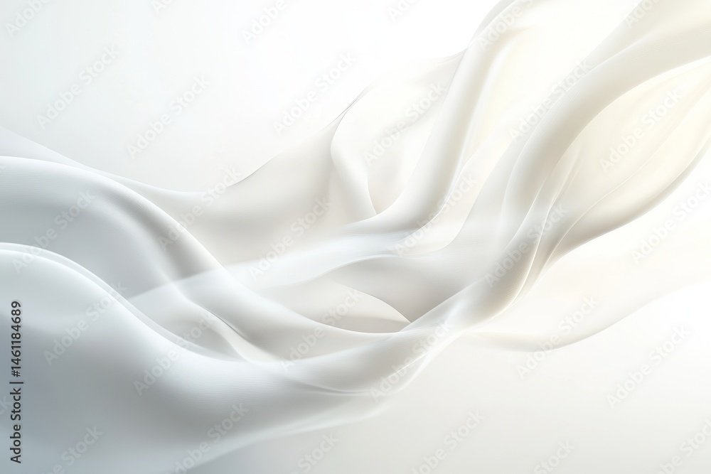 Obraz premium Abstract design of flowing, light gray fabric.