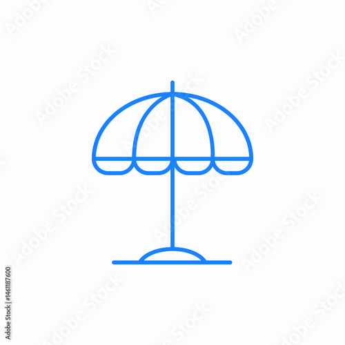 beach umbrella pole icon sign vector