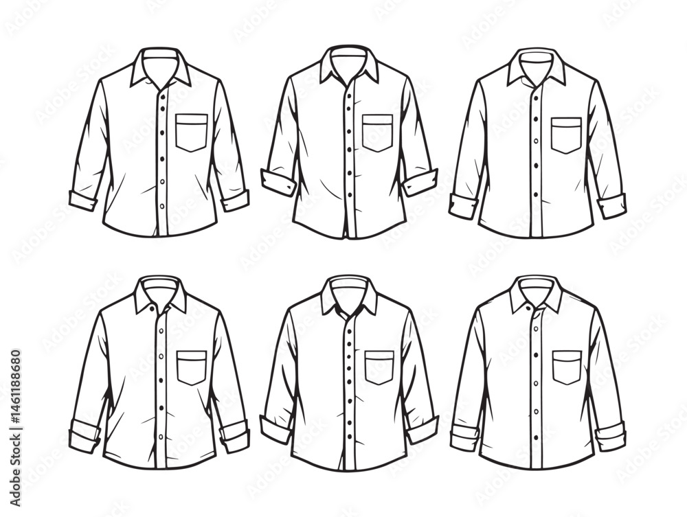 Elegant Button Down Shirt Minimalist Line Art for Fashion Elegant Button Down Shirt Minimalist Line Art for Fashion