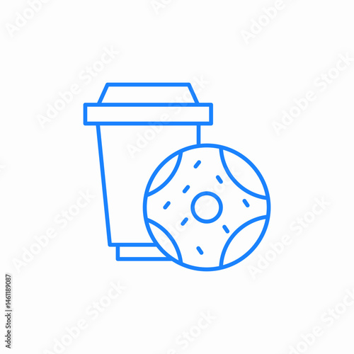 coffee cup donut icon sign vector