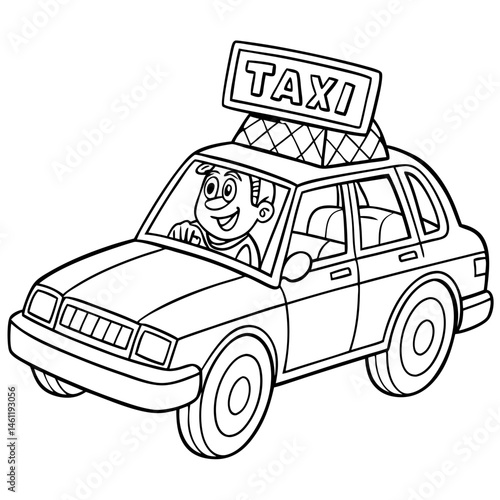 Taxi Coloring Page for Kids