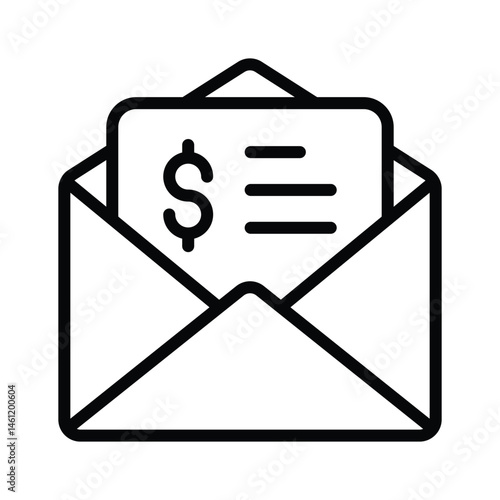 Well crafted premium linear icon depicting financial mail