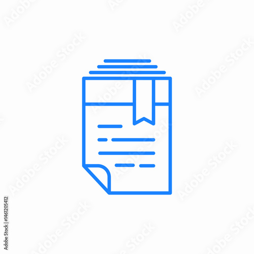 document stack ribbon icon sign vector