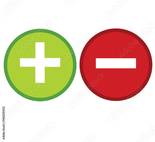 Cute cartoon hand drawn vector add and minus symbol.