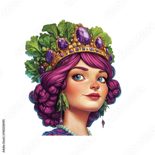 The Kale Queen A Fairytale Portrait of a Vegetable Monarch