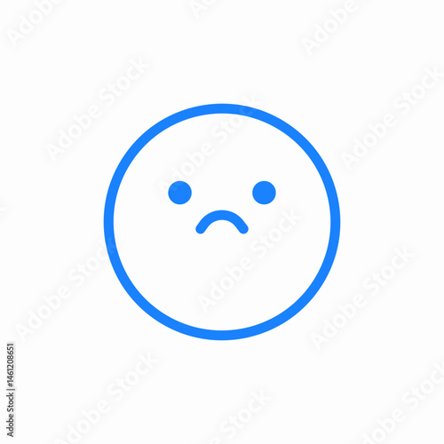 frowning face icon sign vector