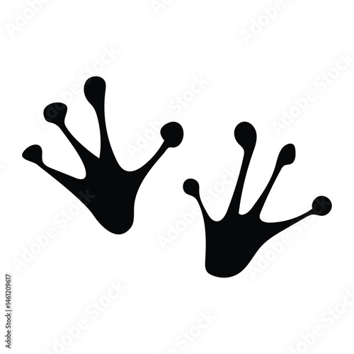frog footprint paw track silhouette vector flat illustration design