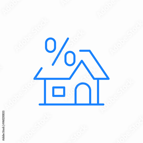 house percentage icon sign vector