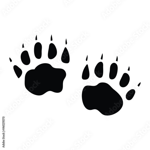 badger footprint paw track silhouette vector flat illustration design
