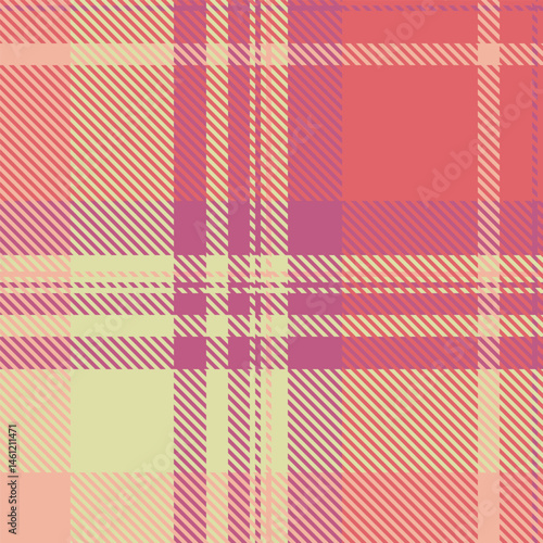Handkerchief plaid tartan fabric, menswear background pattern vector. Punk check texture textile seamless in red and light colors.