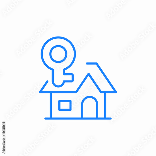 key house icon sign vector