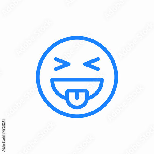 laughing tongue icon sign vector