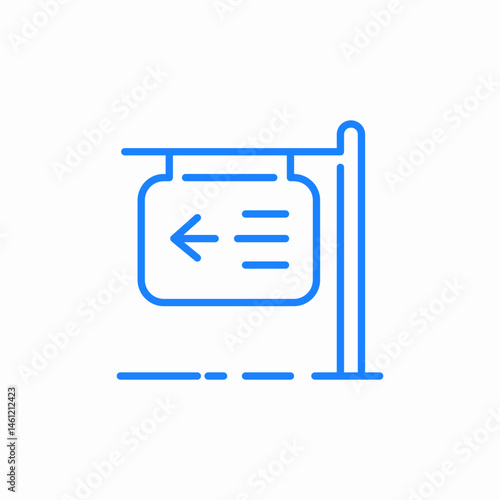 left direction icon sign vector