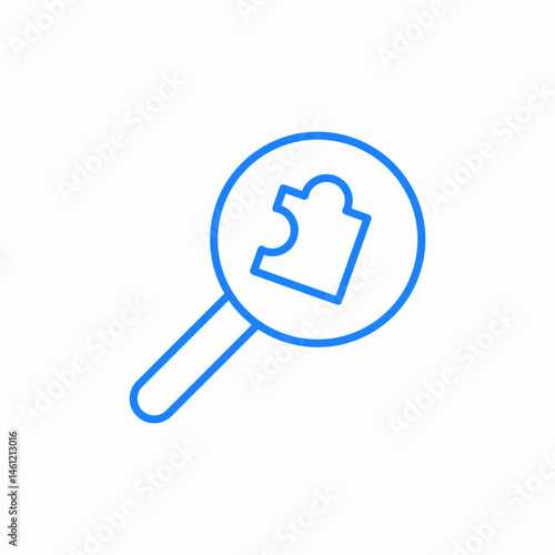 magnifying glass puzzle icon sign vector