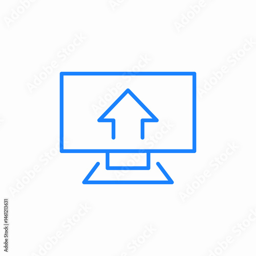 monitor arrow up icon sign vector