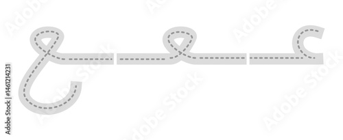 Tracing arabic connected letter form. Tracing hijaiyah letter for kids