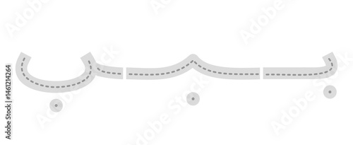 Tracing arabic connected letter form. Tracing hijaiyah letter for kids