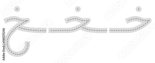 Tracing arabic connected letter form. Tracing hijaiyah letter for kids