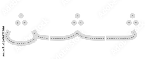 Tracing arabic connected letter form. Tracing hijaiyah letter for kids