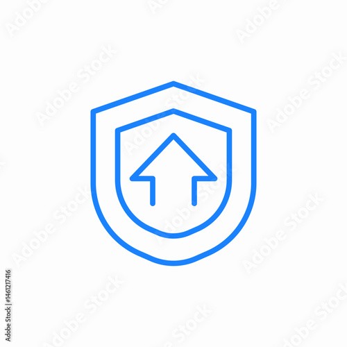 shield arrow up icon sign vector