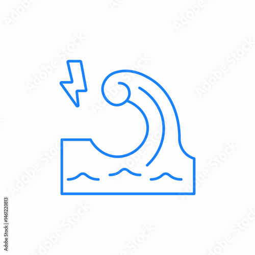 water wave energy icon sign vector