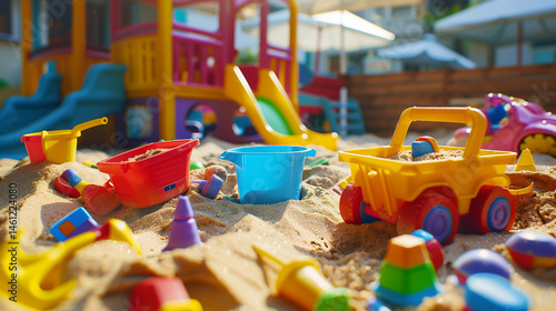 Wallpaper Mural Colorful children's toys in sandpit at playground during daytime   Torontodigital.ca