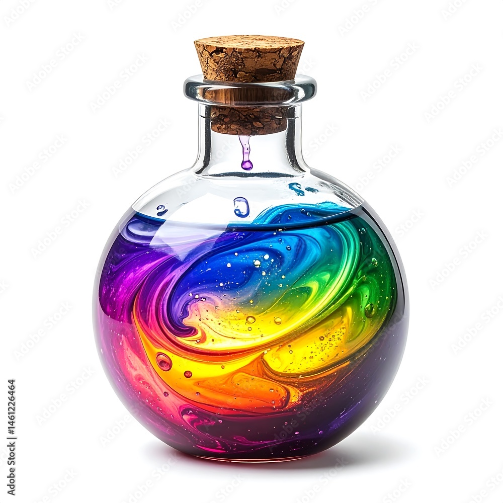 Rainbow Liquid in a Glass Bottle Rainbow Liquid in a Glass Bottle
