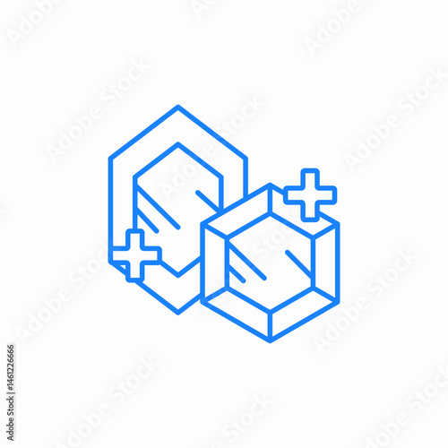 diamond crystal cut icon sign vector