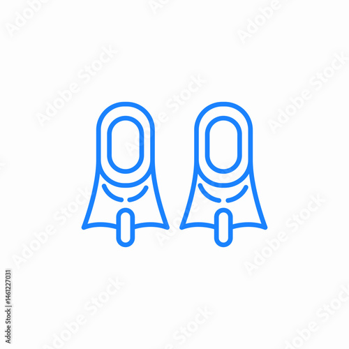 diving fins mask icon sign vector